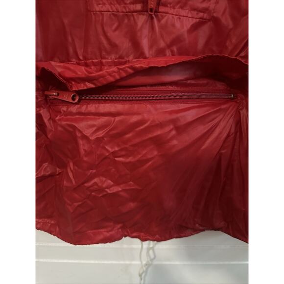 Lacoste Alligator 80s Full Zip Windbreaker Rain Jacket Red Convert To Pouch Sz S - Picture 4 of 16